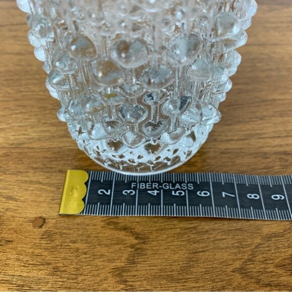 Sklo Union Vase Candle Drip Wax Czech Art Glass Vintage Clear Textured MCM - Picture 6 of 10